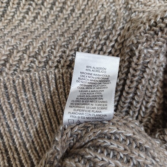Ellen Tracy Sweater Chunky Knit Pullover Cotton Blend Oatmeal Marl Womens XL - Picture 8 of 10
